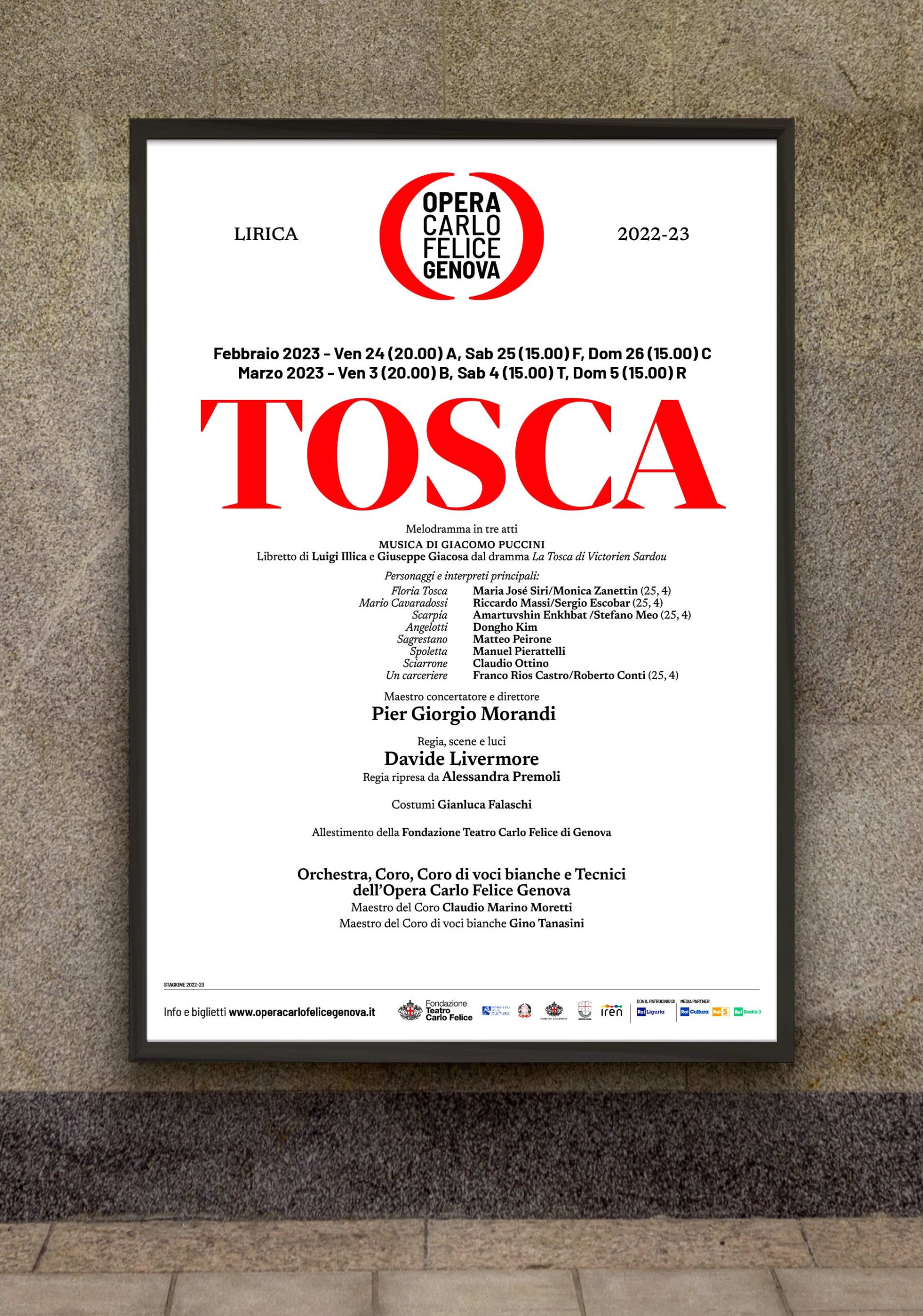Opera Carlo Felice Tosca Rossetti Brand Design