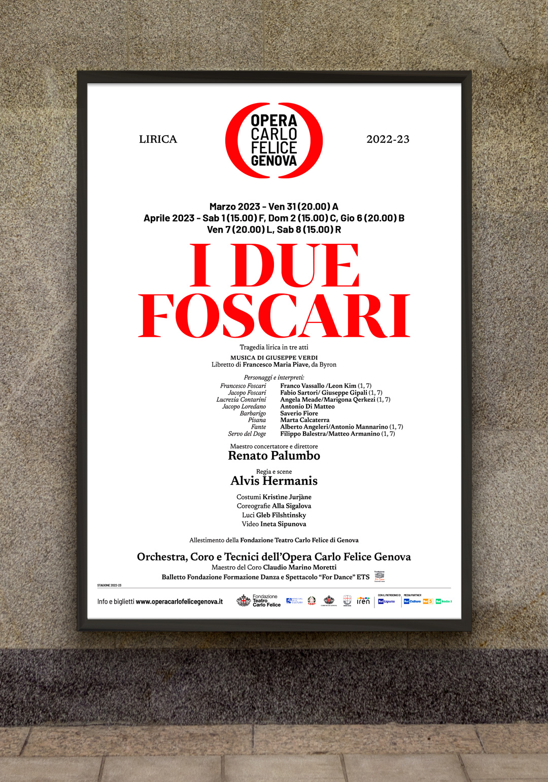 Opera Carlo Felice I due Foscari Rossetti Brand Design